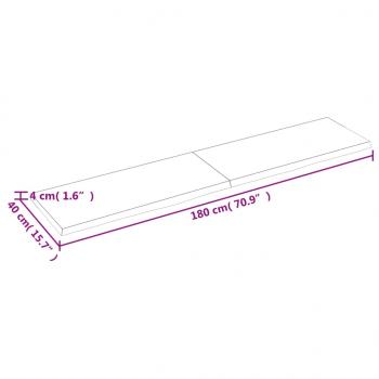 Wandregal Dunkelbraun 180x40x(2-4)cm Massivholz Eiche Behandelt