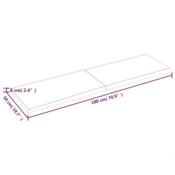 Wandregal Dunkelbraun 180x50x(2-6)cm Massivholz Eiche Behandelt