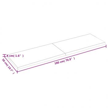 Wandregal Dunkelbraun 180x50x(2-4)cm Massivholz Eiche Behandelt