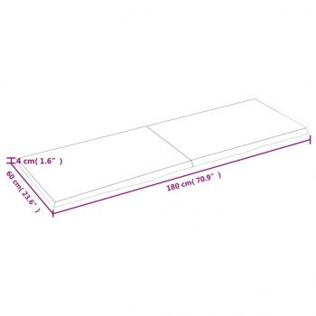 Wandregal Dunkelbraun 180x60x(2-4)cm Massivholz Eiche Behandelt