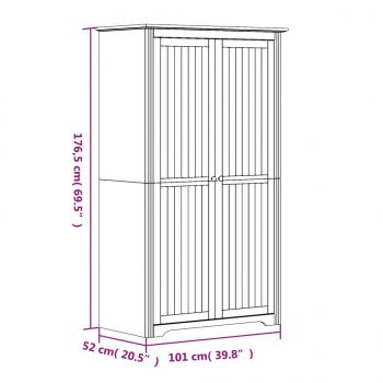 Kleiderschrank BODO Weiß und Braun 99x53,5x173 cm Kiefernholz