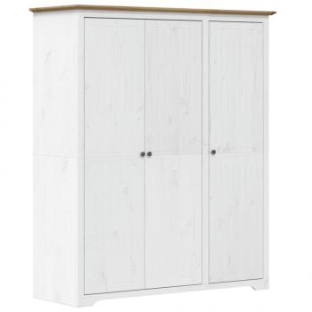 Kleiderschrank BODO Weiß & Braun 151,5x52x176,5 cm Kiefernholz