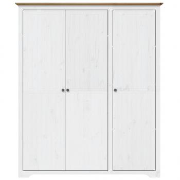 Kleiderschrank BODO Weiß & Braun 151,5x52x176,5 cm Kiefernholz