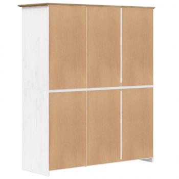 Kleiderschrank BODO Weiß & Braun 151,5x52x176,5 cm Kiefernholz