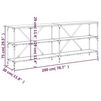 Konsolentisch Braun Eichen-Optik 200x30x75 cm Holzwerkstoff