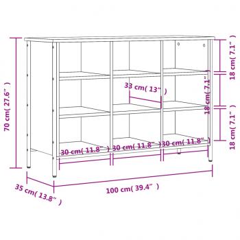 Schuhregal Schwarz 100x35x70 cm Holzwerkstoff