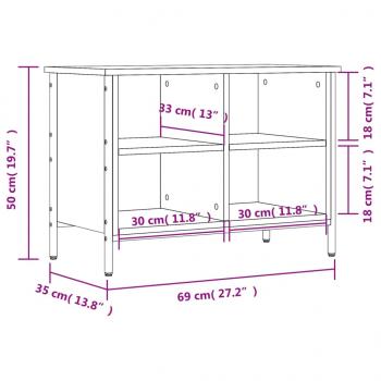 Schuhregal Grau Sonoma 69x35x50 cm Holzwerkstoff