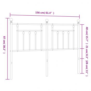 Kopfteil Metall Schwarz 150 cm