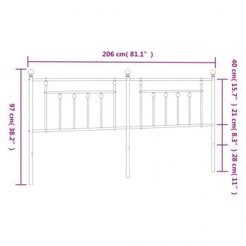 Kopfteil Metall Schwarz 200 cm