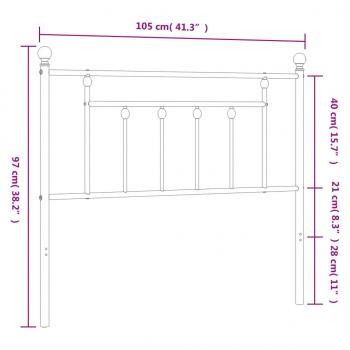 Kopfteil Metall Weiß 100 cm