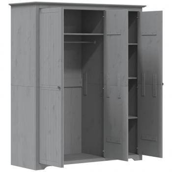 Kleiderschrank BODO Grau 151,5x52x176,5 cm Massivholz Kiefer