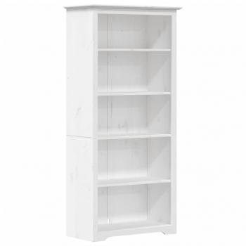 Bücherregal BODO Weiß 80x38x180 cm Massivholz Kiefer 5 Fächer