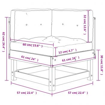 Ecksofa mit Kissen Kiefernholz Imprägniert