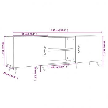 TV-Schrank Hochglanz-Weiß 150x30x50 cm Holzwerkstoff