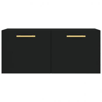 Wandschrank Schwarz 80x36,5x35 cm Holzwerkstoff