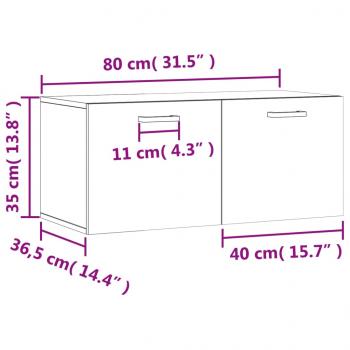 Wandschrank Schwarz 80x36,5x35 cm Holzwerkstoff