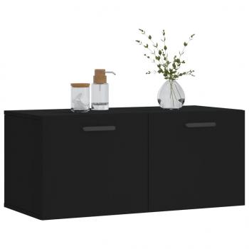 Wandschrank Schwarz 80x36,5x35 cm Holzwerkstoff