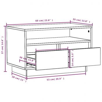 TV-Schrank 60x35x37 cm Massivholz Kiefer