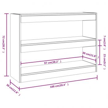 Bücherregal/Raumteiler Weiß 100x30x72 cm