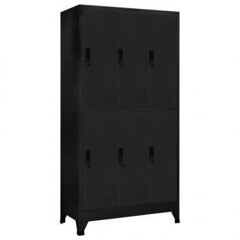 ARDEBO.de - Schließfachschrank Schwarz 90x45x180 cm Stahl