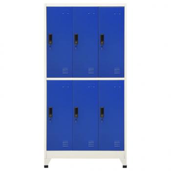 Schließfachschrank Grau und Blau 90x45x180 cm Stahl