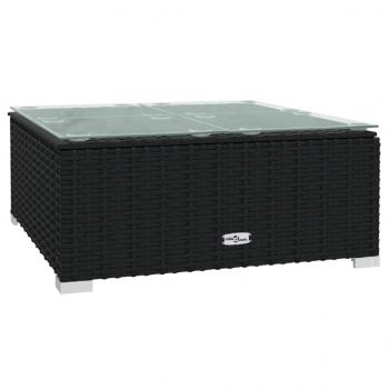 9-tlg. Garten-Lounge-Set mit Kissen Poly Rattan Schwarz