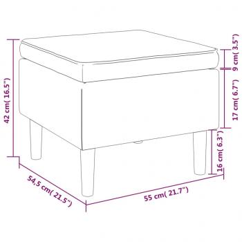 Hocker mit Holzbeinen Dunkelgrün Samt