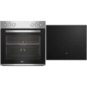 ARDEBO.de Beko BBUE12020X Einbau Herdset mit Glaskeramikkochfeld, 60cm breit, 72L, SteamShine, 5 Einschubebenen, Restwärmeanzeige, Edelstahl