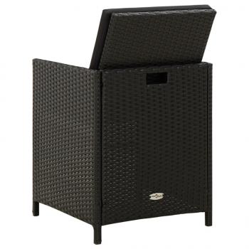 Gartenstühle mit Kissen 4 Stk. Poly Rattan Schwarz