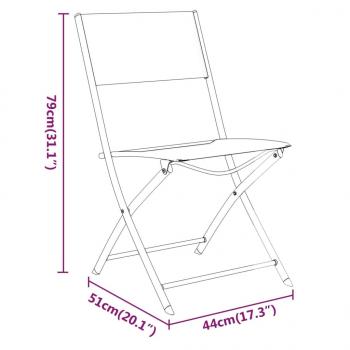 3-tlg. Bistro-Set Stahl Schwarz