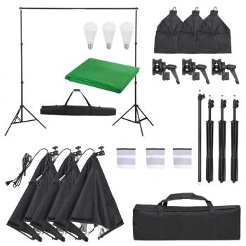 ARDEBO.de - Fotostudio-Set mit Beleuchtung und Hintergrund