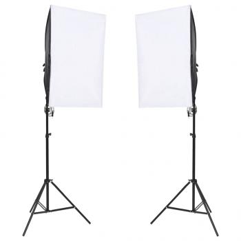 Fotostudio-Set mit Beleuchtung und Hintergrund