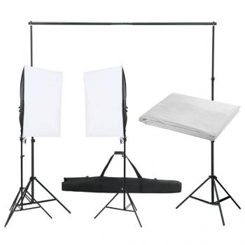 ARDEBO.de - Fotostudio-Set mit Beleuchtung und Hintergrund