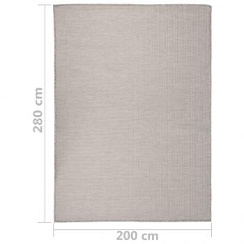 Outdoor-Teppich Flachgewebe 200x280 cm Taupe