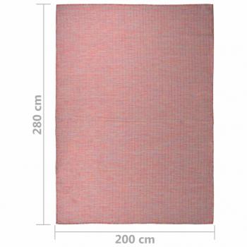 Outdoor-Teppich Flachgewebe 200x280 cm Rot