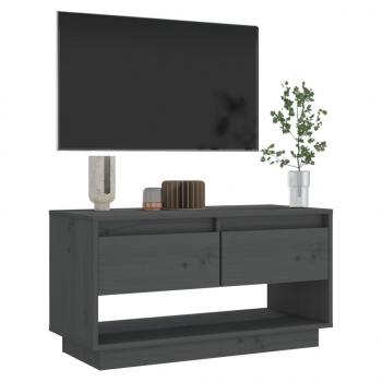 TV-Schrank Grau 74x34x40 cm Massivholz Kiefer