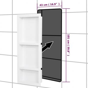 Duschnische mit 3 Fächern Mattweiß 41x99x9 cm