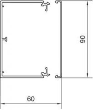 Hager Leitungsführungskanal aus PVC, LF 60x90 mm, 2m, lichtgrau (LF6009007035)