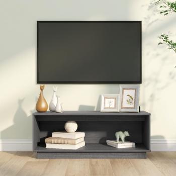 ARDEBO.de - TV-Schrank Grau 90x35x35 cm Massivholz Kiefer