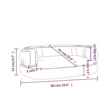 Hundebett Ergonomisch Schaumstoff Dunkelblau 60x42cm Kunstleder