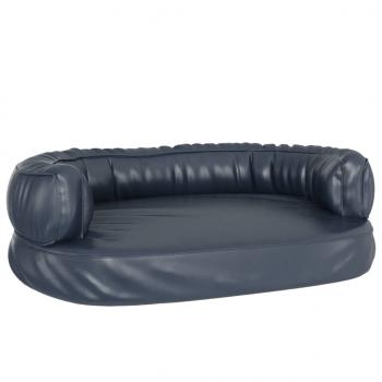 Hundebett Ergonomisch Schaumstoff Dunkelblau 75x53cm Kunstleder