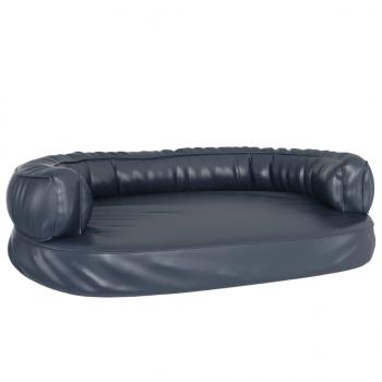 Hundebett Ergonomisch Schaumstoff Dunkelblau 88x65cm Kunstleder