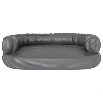 Hundebett Ergonomisch Schaumstoff Grau 88x65 cm Kunstleder