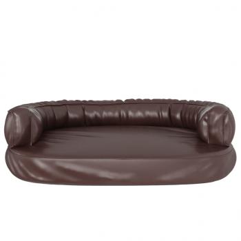 Hundebett Ergonomisch Schaumstoff Braun 88x65 cm Kunstleder