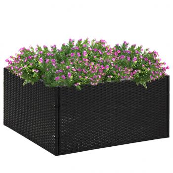 ARDEBO.de - Pflanzkübel Schwarz 80x80x40 cm Poly Rattan