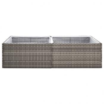 Pflanzkübel Grau 157x80x40 cm Poly Rattan