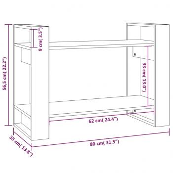 Bücherregal/Raumteiler Honigbraun 80x35x56,5 cm Massivholz