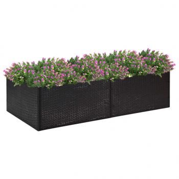 ARDEBO.de - Pflanzkübel Schwarz 157x80x40 cm Poly Rattan