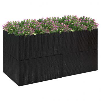 ARDEBO.de - Pflanzkübel Schwarz 157x80x80 cm Poly Rattan