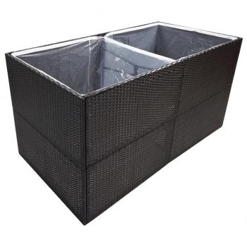 Pflanzkübel Schwarz 157x80x80 cm Poly Rattan